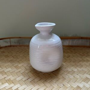 Porcelain Dimple White Vase Made in Korea Pitcher Pottery Stripes Jug Korean